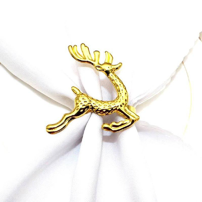 Набор колец для салфеток Олени 6 шт золотые MV011 Одеса - зображення 3