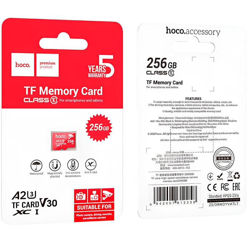 Карта памяти Hoco microSDHC Class 10 - 256GB (без адаптера) Херсон - изображение 2