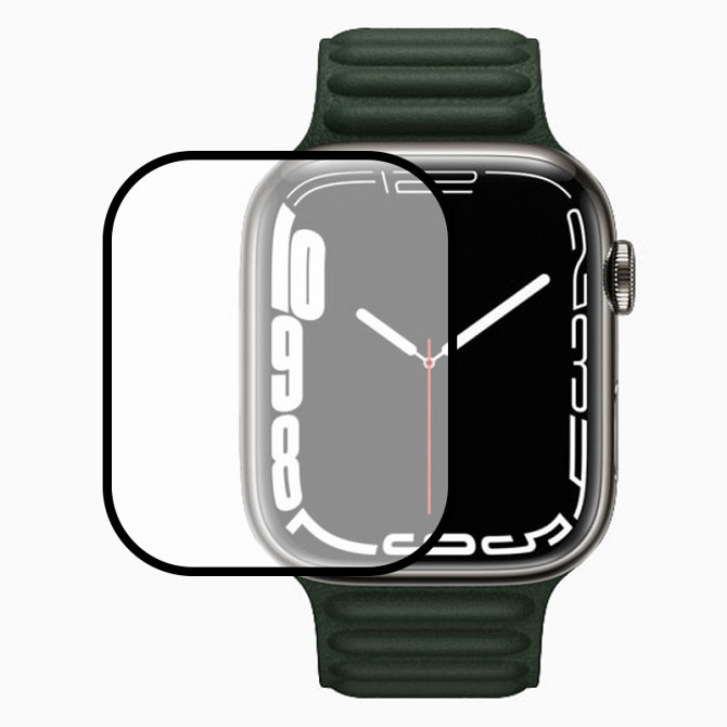 Полимерная пленка 3D (full glue) (тех.пак) для Apple Watch Series 7/8/9 45mm Херсон - зображення 5