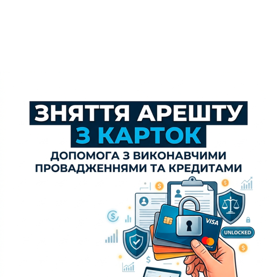 Зняття арешту з карток. Допомога з виконавчими провадженнями Київ