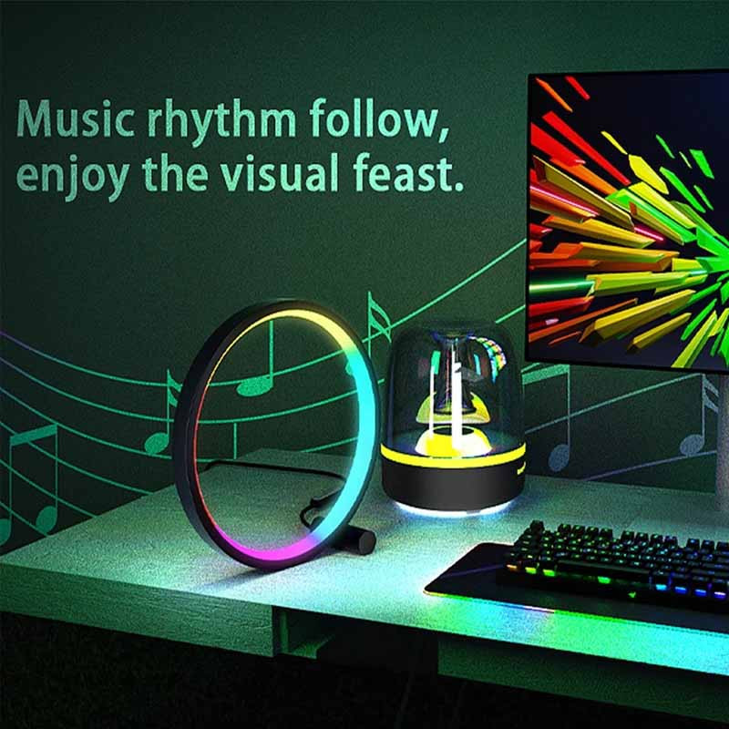 Уценка Настольная LED лампа RGB Intelligent circular atmosphere light Bluetooth USB with app Херсон - зображення 3