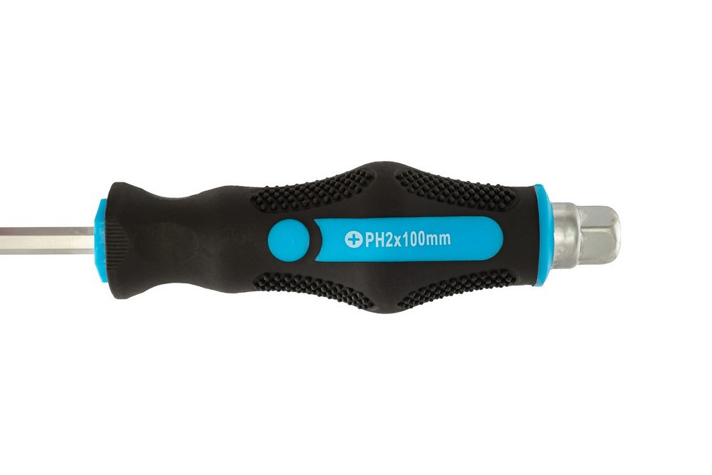 Отвёртка ударная крестовая магнитная MASTERTOOL EXTERNAL HEX PH2х100 мм ручка с TPR покрытием 49-621 Харьков - изображение 5
