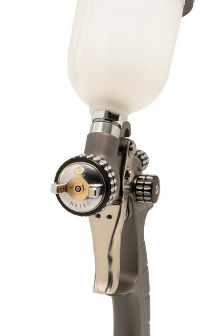 Краскопульт пневматический MASTERTOOL HVLP HQ MINI ВПЛБ 100 мл Ø 1,0 мм круглый/плоский факел 200 л/ Харків - зображення 2