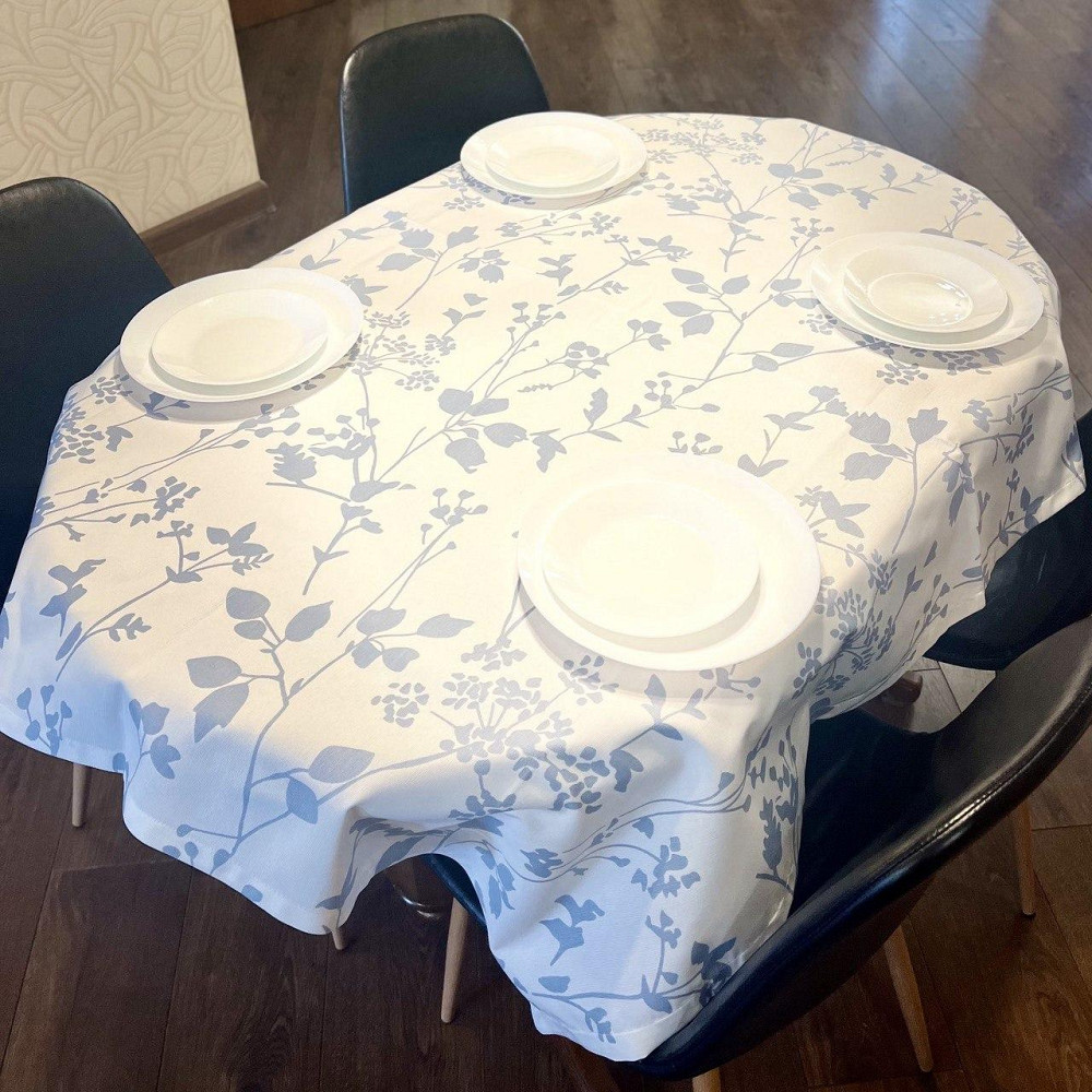 Скатерть с тефлоновым покрытием 120х150см Анис Синий Одеса - зображення 4