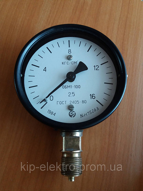 Манометр показывающий ОБМ1-100 (ОБМ-1-100, ОБМ-100, ОБМ100, ОБМ 100, ОБМ) Київ - зображення 2