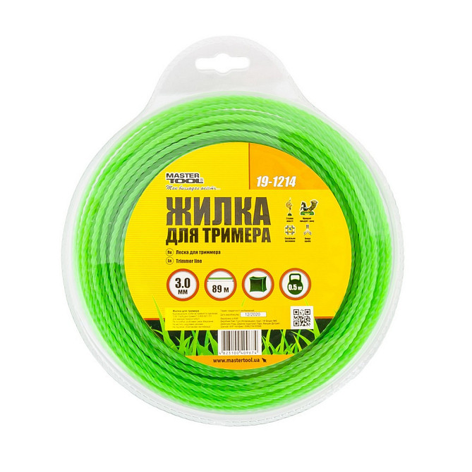 Леска для триммера MASTERTOOL КВАДРАТ КРУЧЕННЫЙ 3,00 мм 89 м блистер 19-1214 Харьков - изображение 2