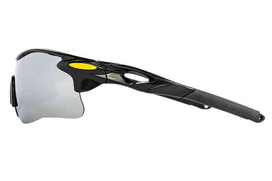 Очки открытые MASTERTOOL SPORTLINE SILVER MIRROR панорамная линза полуоправа противоскользящие дужки Харків