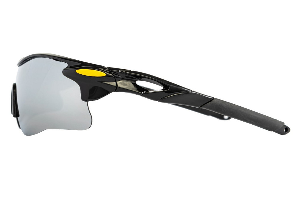 Очки открытые MASTERTOOL SPORTLINE SILVER MIRROR панорамная линза полуоправа противоскользящие дужки Харьков - изображение 2