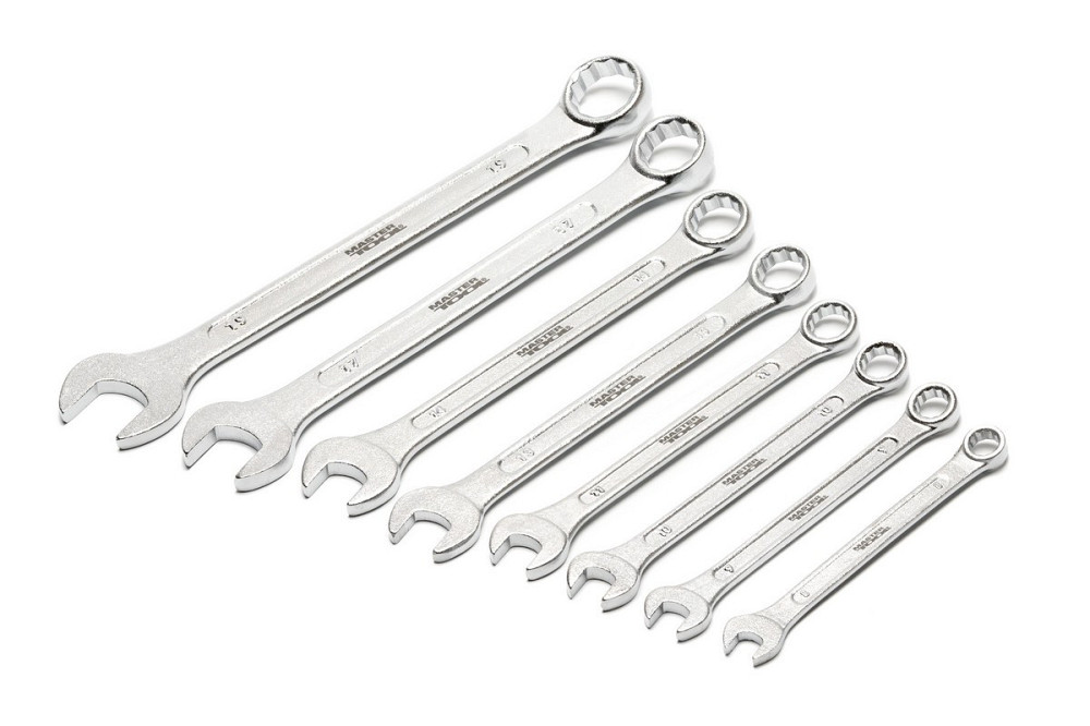 Ключи комбинированные MASTERTOOL MATT FINISH набор 8 шт (8/9/10/11/13/14/17/19 мм) CrV standard 71-9 Харьков - изображение 3