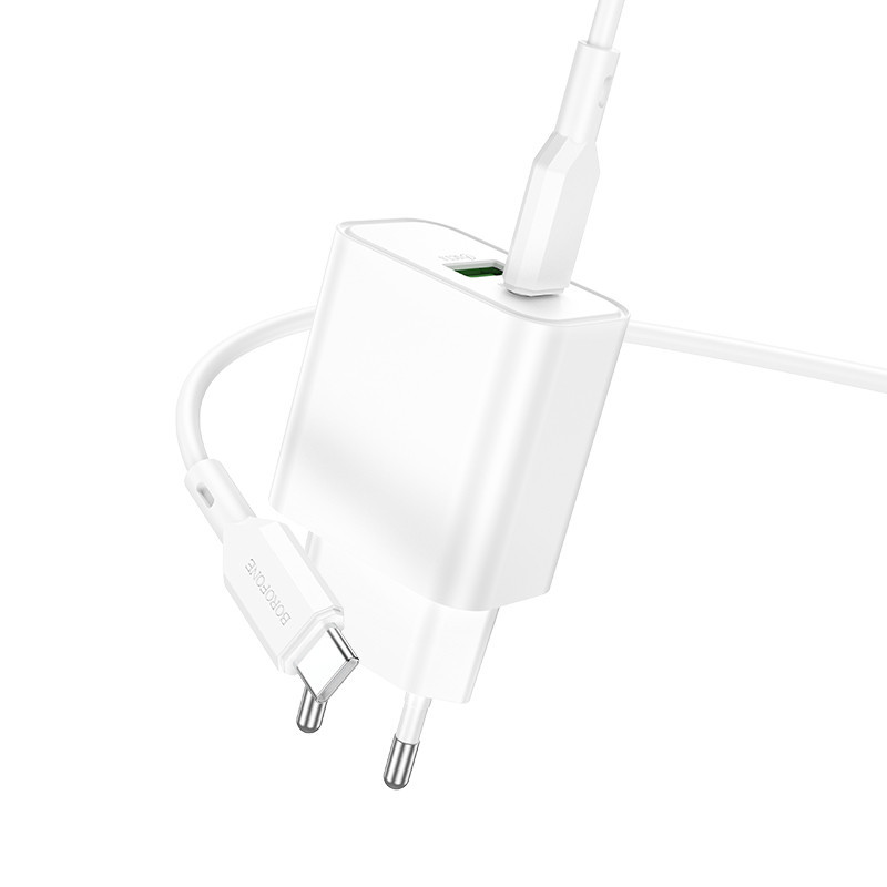 СЗУ Borofone BA88A Navy PD20W+QC3.0 (1USB-A/1C) + кабель Type-C to Type-C Херсон - изображение 2