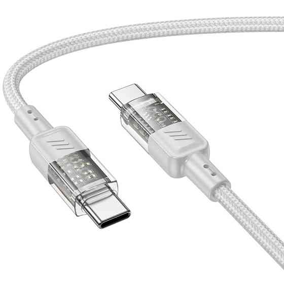 Дата кабель Hoco U129 Spirit Transparent Type-C to Type-C 60W (1.2m) Херсон