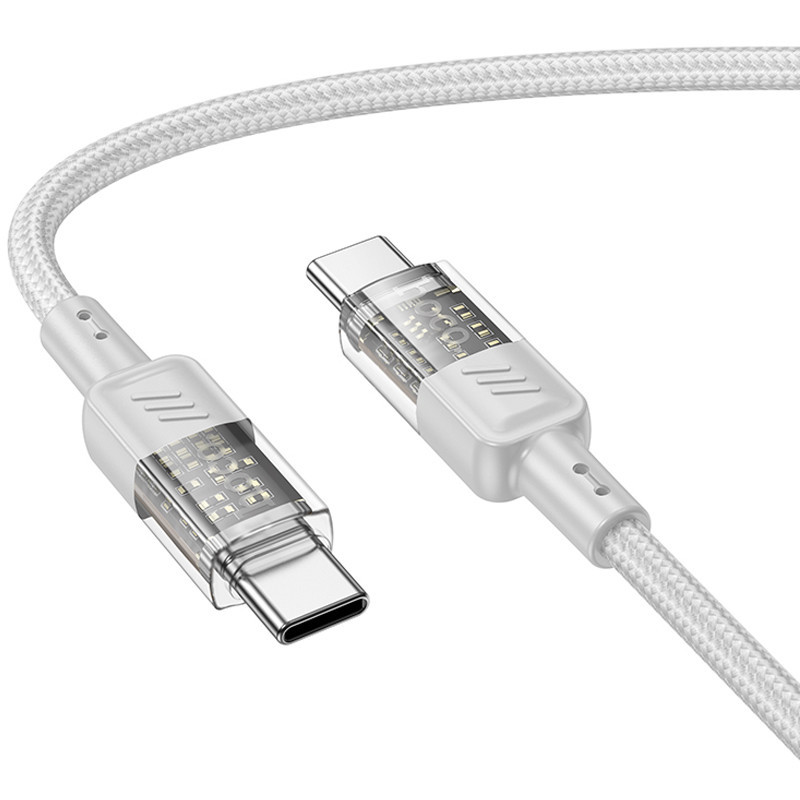 Дата кабель Hoco U129 Spirit Transparent Type-C to Type-C 60W (1.2m) Херсон - изображение 2