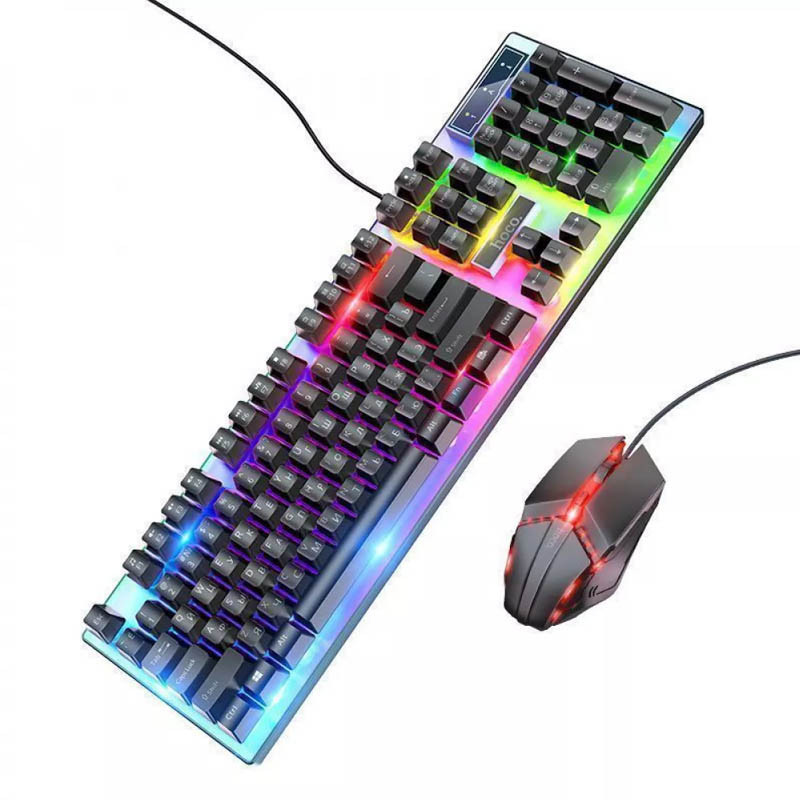 Клавиатура + мышь проводная Hoco GM18 Luminous RGB (English version) Херсон - изображение 1