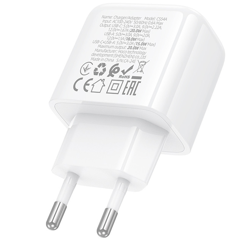 СЗУ Hoco CS54A Surplus PD20W+QC3.0 (1USB-A/1C) Херсон - зображення 7