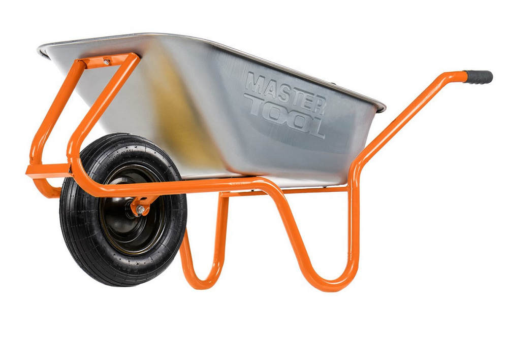 Тачка садово-строительная MASTERTOOL D-2 одноколесная 100 л/180 кг колесо пневматическое с камерой P Харьков - изображение 1