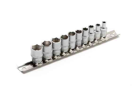 Набор головок торцевых MASTERTOOL 6-гранных 1/4" 4–13 мм L 25 мм CrV 10 шт 78-1410 Харків