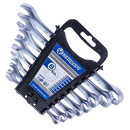 Набор рожково-накидных ключей 8 шт. (8-19 мм) на холдере СТАНДАРТ NKK8ST Харків - зображення 1