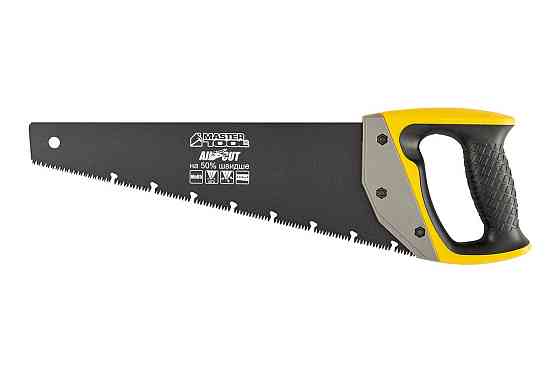 Ножовка столярная MASTERTOOL BLACK ALLIGATOR 350 мм 9TPI MAX CUT закаленный зуб 3-D заточка тефлонов Харьков