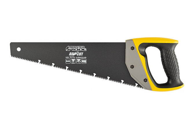 Ножовка столярная MASTERTOOL BLACK ALLIGATOR 350 мм 9TPI MAX CUT закаленный зуб 3-D заточка тефлонов Харьков - изображение 1
