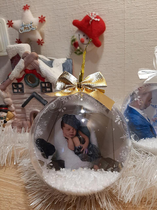 Прозрачный пластиковый разъемный шар 8 см для фото Київ - зображення 1