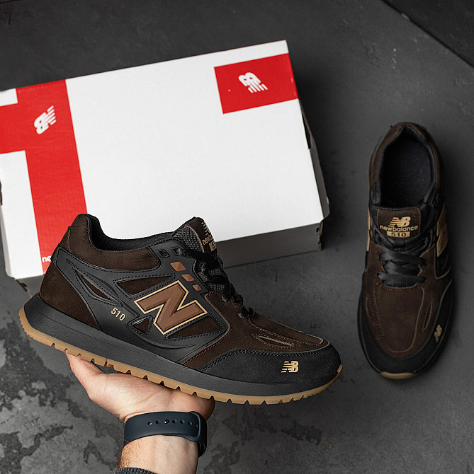 Мужские кожаные кроссовки NB Clasic Brown Київ - зображення 9