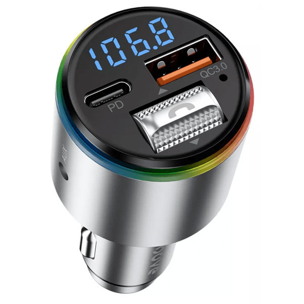 FM-трансмітер Proove FM Launcher Power Drive 30W (PD+QC3.0) Type-C+USB+AUX Silver (FMPD30110006) (Ко Харьков - изображение 1