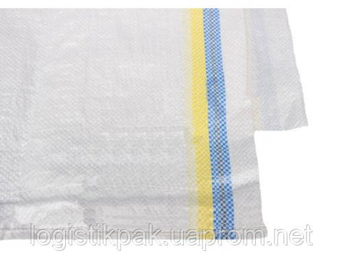Мешки полипропиленовые белые|жёлто|голубая|полоса Харьков - изображение 1