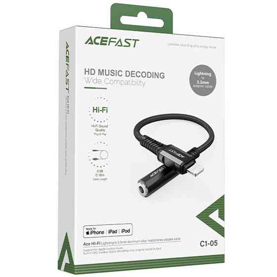 Переходник Acefast MFI C1-05 Lightning to 3.5mm aluminum alloy Херсон