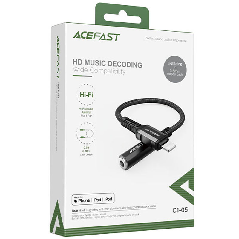Переходник Acefast MFI C1-05 Lightning to 3.5mm aluminum alloy Херсон - зображення 4