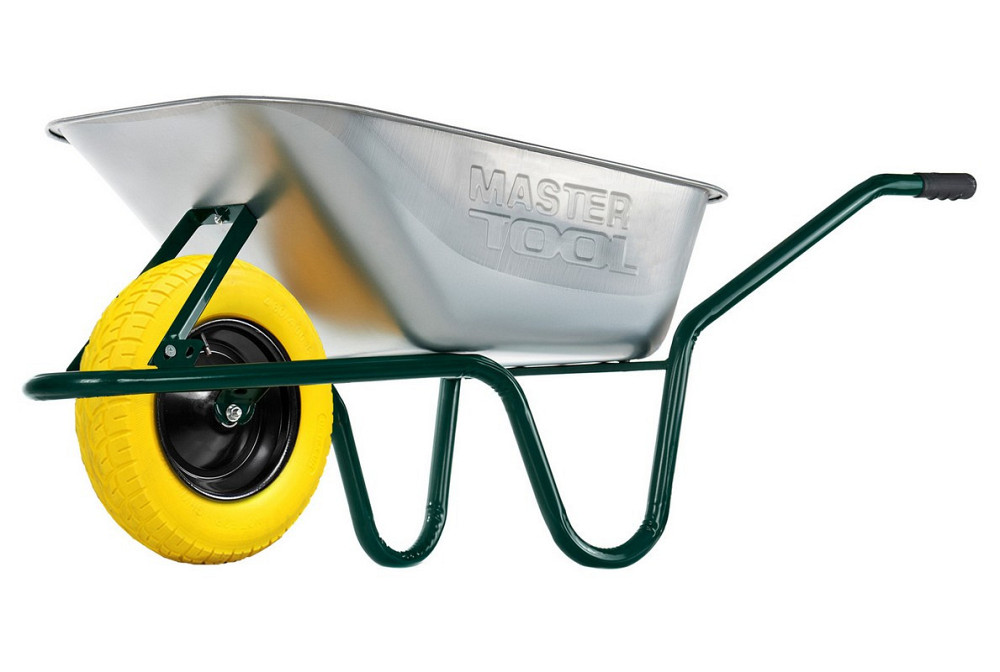 Тачка садово-строительная MASTERTOOL D-1 одноколесная 85 л/160 кг колесо полиуретановое PU 4.0х8 Ø 4 Харків - зображення 1