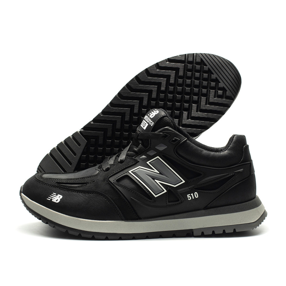 Мужские кожаные кроссовки NB Clasic Black Київ - зображення 11