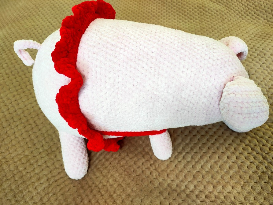 Іграшка м'яка в'язана велика рожева свинка поросятко ручна робота подарунок Нововолинськ - зображення 1