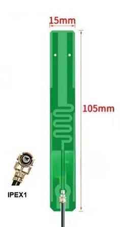 Антенна 850-960MHz 8dBi, кабель RF1.13 20 см IPEX1, 105х15 мм, линейная поляризация Дніпро