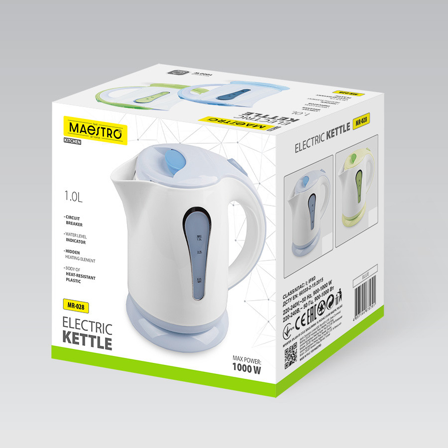 Электрочайник Maestro MR-028-BLUE 1 л голубой Киев - изображение 5