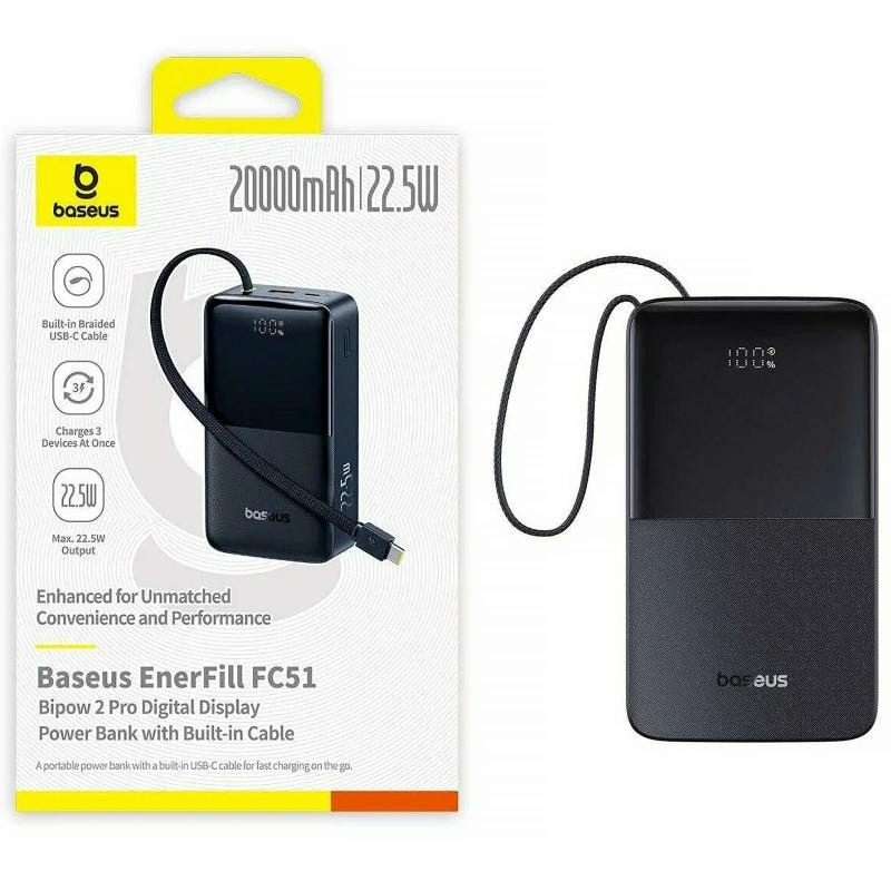 Портативное ЗУ Power Bank Baseus EnerFill FC51 Bipow2 Pro 22.5W 20000 mAh (E00277) Херсон - зображення 3