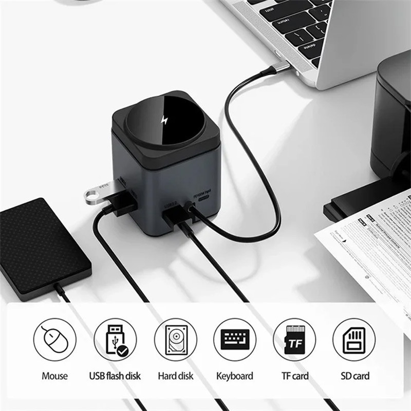 БЗУ + HUB WIWU Wi-W025 Cube 9in1 USB-C Херсон - изображение 4