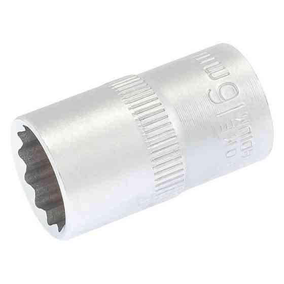 Головка торцевая MASTERTOOL 12-гранная ½" 16 мм L 40 мм CrV 78-0616 Харків