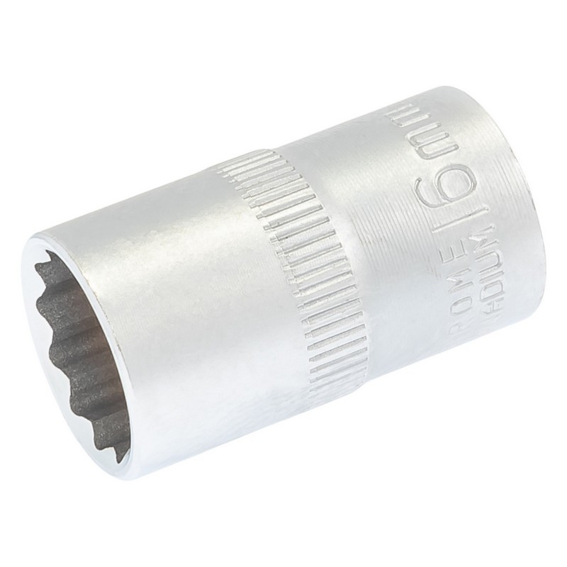 Головка торцевая MASTERTOOL 12-гранная ½" 16 мм L 40 мм CrV 78-0616 Харків - зображення 1