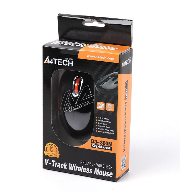 Мышь компьютерная безпроводная A4Tech G3-300N Orange оранжевая Київ - зображення 6