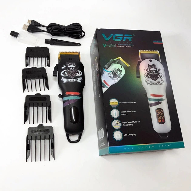 Машинка для стрижки аккумуляторная VGR V-699 BLACK 5 Вт черная Київ - зображення 3