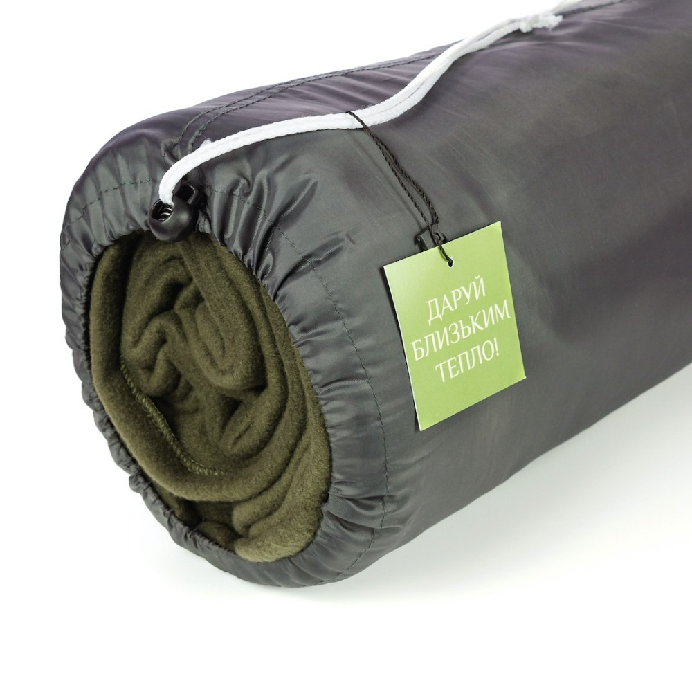 Плед тактичний з флісу Nester Haki 150*175 хакі з чохлом Киев - изображение 3