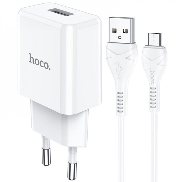 МЗП Hoco N9 2.1A USB + cable Micro-USB 1m White Харьков - изображение 1