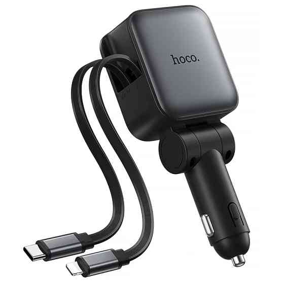 АЗУ Hoco Z67A Triunfar PD45W+QC3.0 total 60W with retractable cables (1USB-A/2C/1L) Херсон