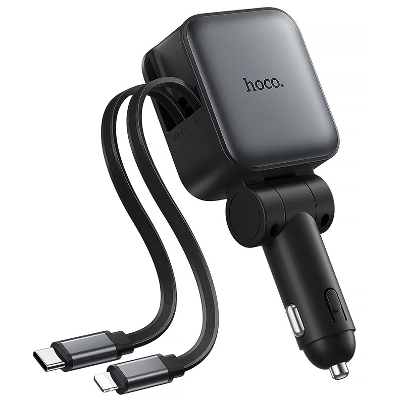 АЗУ Hoco Z67A Triunfar PD45W+QC3.0 total 60W with retractable cables (1USB-A/2C/1L) Херсон - изображение 1