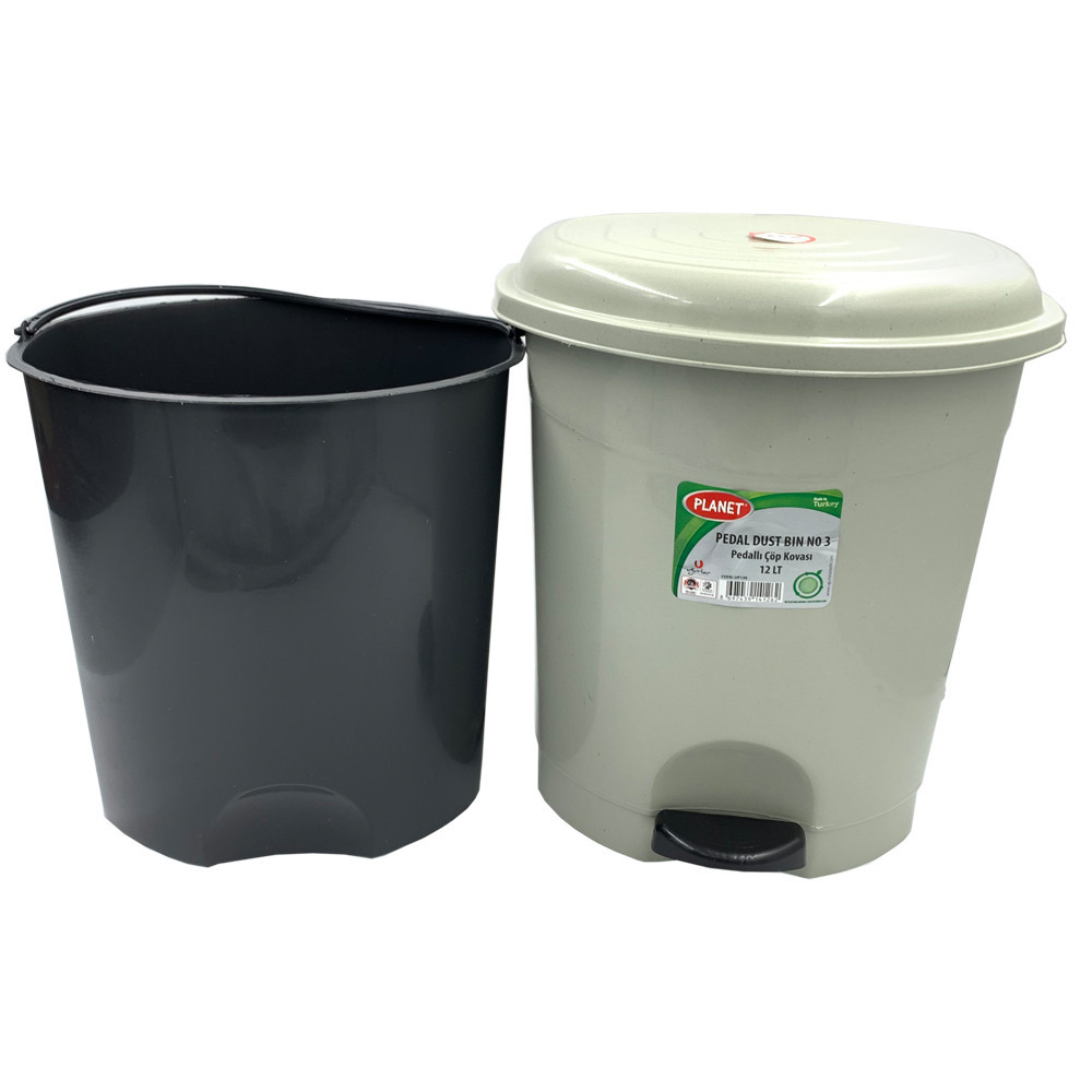 Ведро для мусора с педалью Planet №3 12 л серый Київ - зображення 4