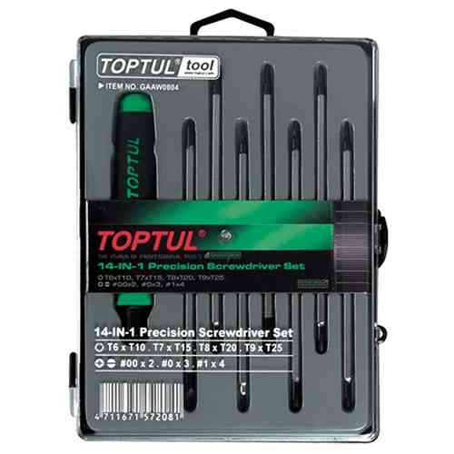 Набор отверток для точных работ 14 в 1 TOPTUL (T5-T20,PH,SL) GAAW0804 Харків