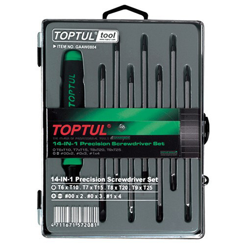 Набор отверток для точных работ 14 в 1 TOPTUL (T5-T20,PH,SL) GAAW0804 Харків - зображення 1