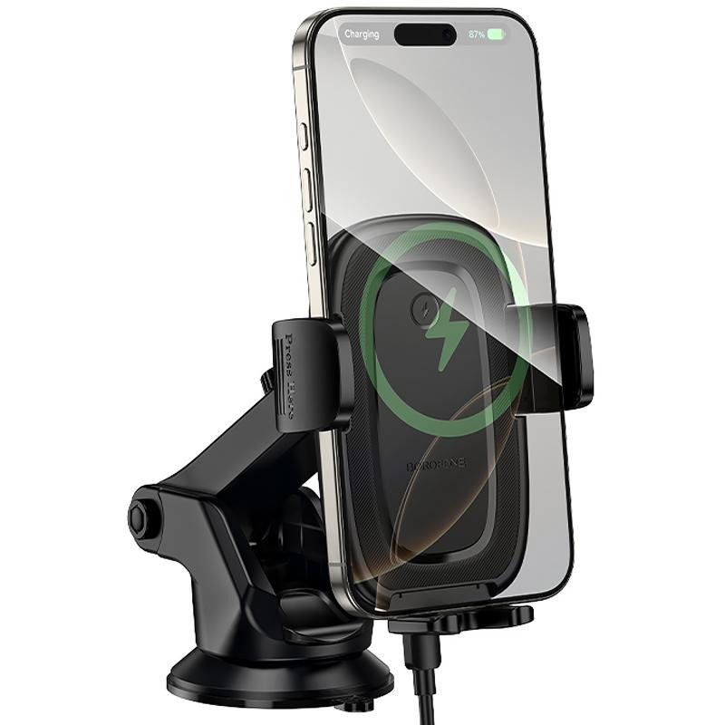 Автодержатель с БЗУ Borofone BH223 Follower 15W (center console) Херсон - изображение 3