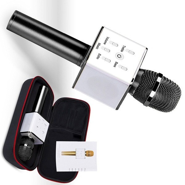 Bluetooth мікрофон для караоке Q7 Блютуз мікро + ЧОХОЛ Чорний Одеса - зображення 1