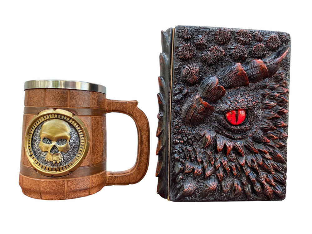 Подарочный набор Кружка 3D Череп Gold Rose и Блокнот 3D «Око Пламенного Дракона» Київ - зображення 1